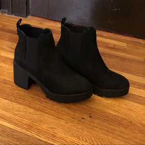 Black platform boots